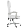 Silla de oficina reclinable masaje cuero sintético blanco 4