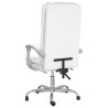 Silla de oficina reclinable masaje cuero sintético blanco 5