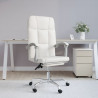 Silla de oficina reclinable cuero sintético blanco 1
