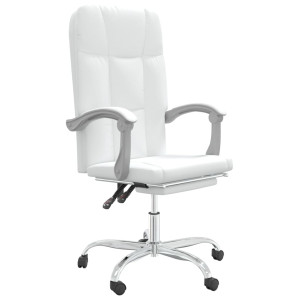 Silla de oficina reclinable cuero sintético blanco H
