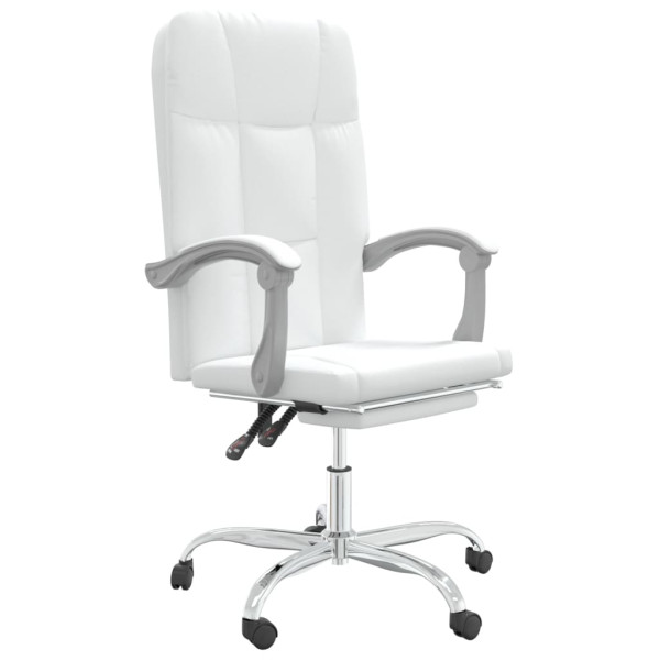 Silla de oficina reclinable cuero sintético blanco M 2