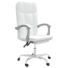 Silla de oficina reclinable cuero sintético blanco 2