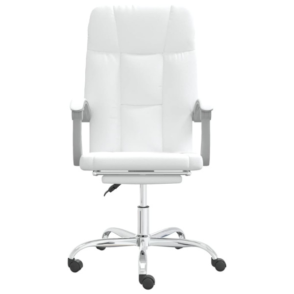 Silla de oficina reclinable cuero sintético blanco M 3
