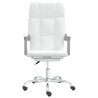 Silla de oficina reclinable cuero sintético blanco 3