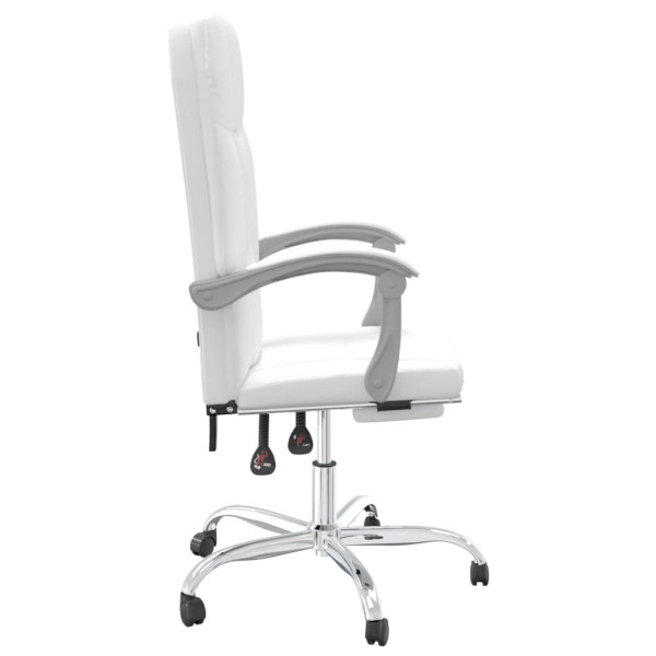 Silla de oficina reclinable cuero sintético blanco M 4