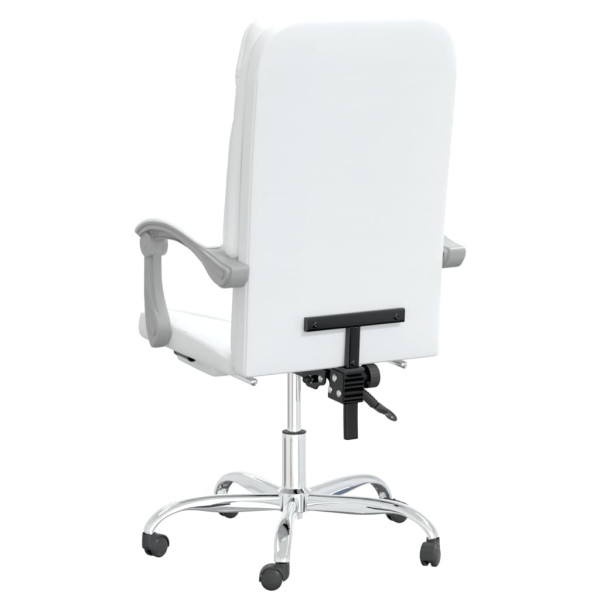 Silla de oficina reclinable cuero sintético blanco M 5