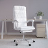 Silla de oficina reclinable cuero sintético blanco 1