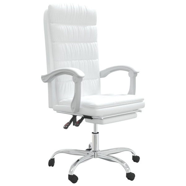 Silla de oficina reclinable cuero sintético blanco M 2