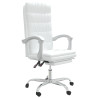 Silla de oficina reclinable cuero sintético blanco 2