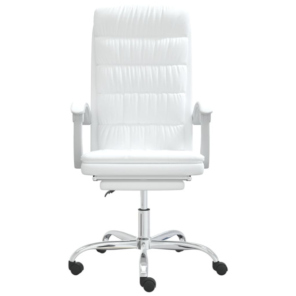 Silla de oficina reclinable cuero sintético blanco M 3