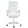 Silla de oficina reclinable cuero sintético blanco 3