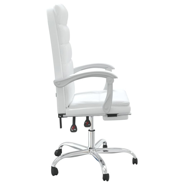 Silla de oficina reclinable cuero sintético blanco M 4