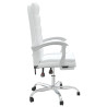 Silla de oficina reclinable cuero sintético blanco 4
