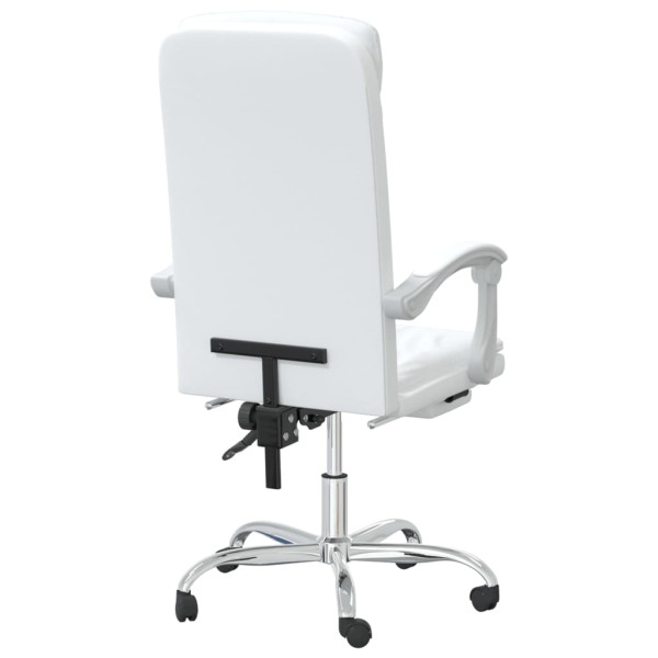 Silla de oficina reclinable cuero sintético blanco M 5