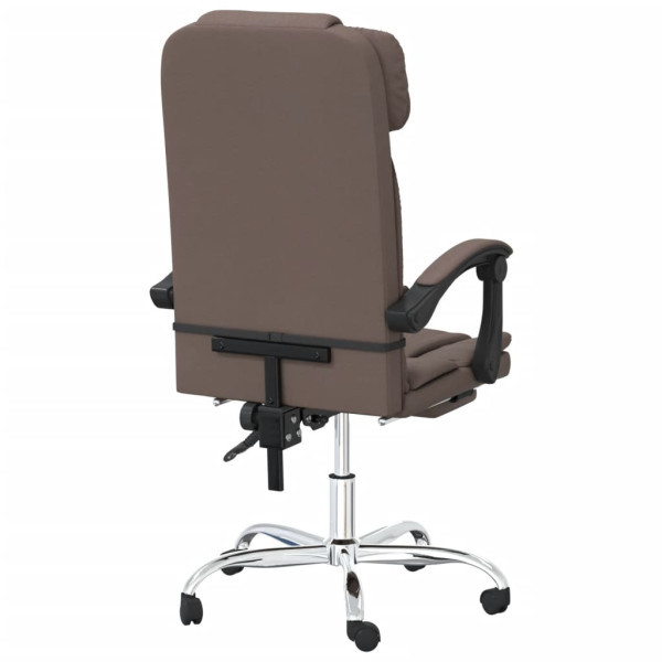 Silla de oficina reclinable masaje cuero sintético marrón M 5