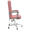 Silla de oficina reclinable cuero sintético rosa 4