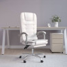 Silla de oficina reclinable masaje cuero sintético blanco 1