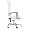 Silla de oficina reclinable masaje cuero sintético blanco 4