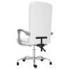 Silla de oficina reclinable masaje cuero sintético blanco 5