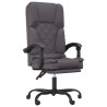 Silla de oficina reclinable masaje cuero sintético gris 2