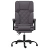 Silla de oficina reclinable masaje cuero sintético gris 3