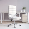 Silla de oficina reclinable masaje cuero sintético blanco 1