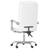 Silla de oficina reclinable masaje cuero sintético blanco 5