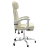 Silla de oficina reclinable cuero sintético crema 4