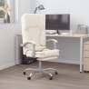 Silla de oficina reclinable masaje cuero sintético color crema 1
