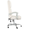 Silla de oficina reclinable masaje cuero sintético color crema 4