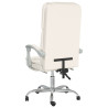 Silla de oficina reclinable masaje cuero sintético color crema 5