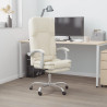 Silla de oficina reclinable masaje cuero sintético color crema 1