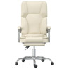 Silla de oficina reclinable masaje cuero sintético color crema 3