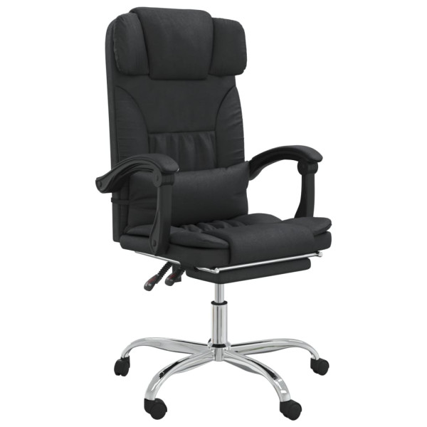 Silla de oficina reclinable masaje cuero sintético negro M 2