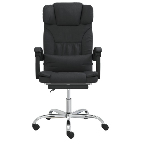 Silla de oficina reclinable masaje cuero sintético negro M 3