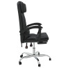Silla de oficina reclinable masaje cuero sintético negro 4