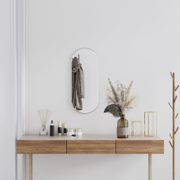 Espejo de pared ovalado plateado 70x30 cm D