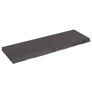 Encimera de baño madera maciza tratada gris oscuro 120x40x6 cm H