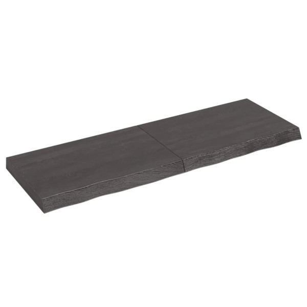 Encimera de baño madera maciza tratada gris oscuro 120x40x6 cm M 2