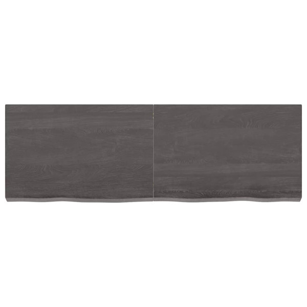 Encimera de baño madera maciza tratada gris oscuro 120x40x6 cm M 3