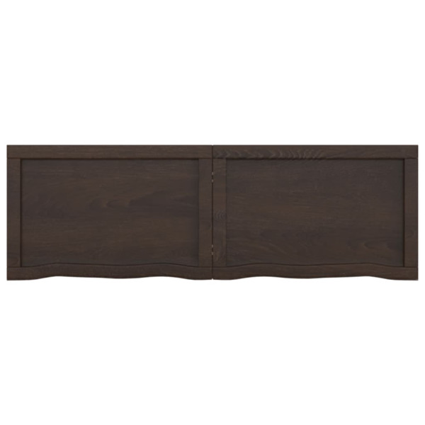 Encimera de baño madera maciza tratada gris oscuro 120x40x6 cm M 4