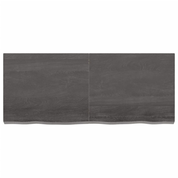Encimera de baño madera maciza tratada gris oscuro 120x50x6 cm M 3