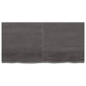 Encimera de baño madera maciza tratada gris oscuro 120x60x4 cm 3