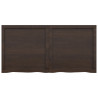 Encimera de baño madera maciza tratada gris oscuro 120x60x4 cm 4