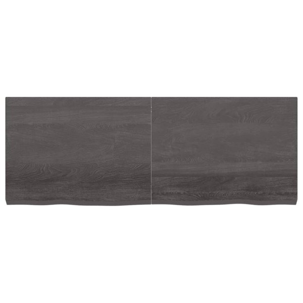 Encimera de baño madera maciza tratada gris oscuro 160x60x6 cm M 3