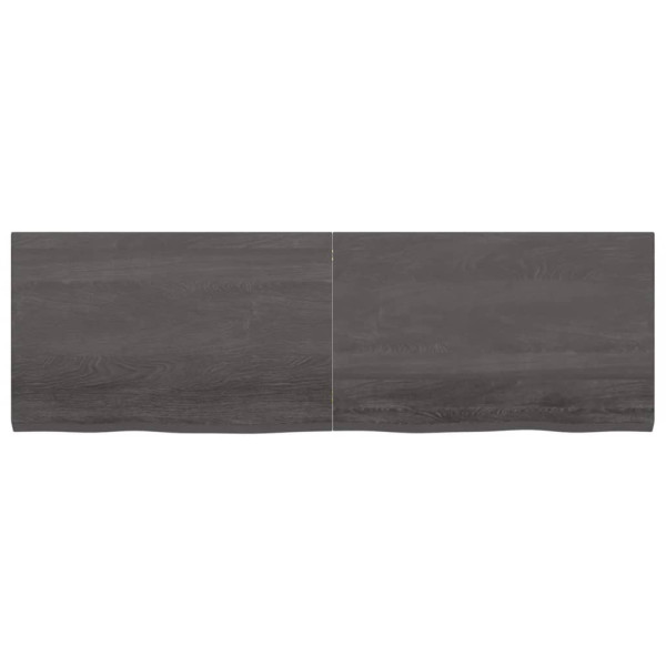 Encimera de baño madera maciza tratada gris oscuro 160x50x4 cm M 3