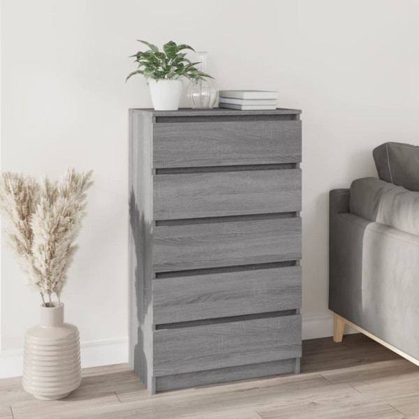 Cajonera de madera contrachapada gris Sonoma 60x36x103 cm D