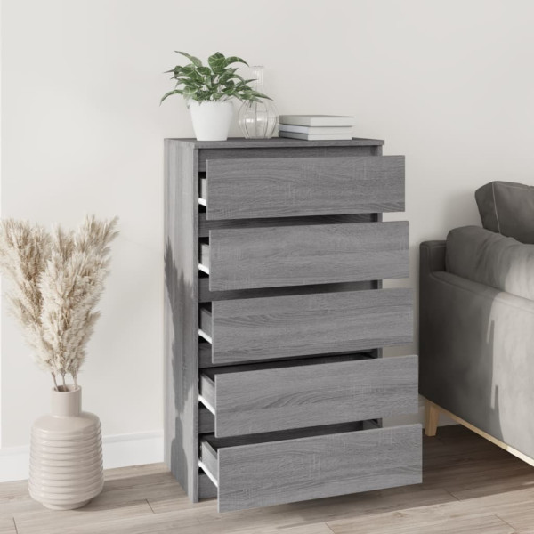 Cajonera de madera contrachapada gris Sonoma 60x36x103 cm M 3