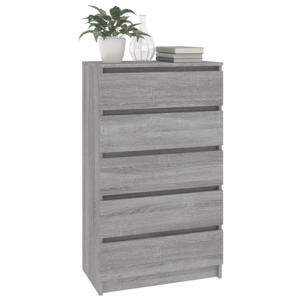 Cajonera de madera contrachapada gris Sonoma 60x36x103 cm M 4