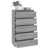 Cajonera de madera contrachapada gris Sonoma 60x36x103 cm 5